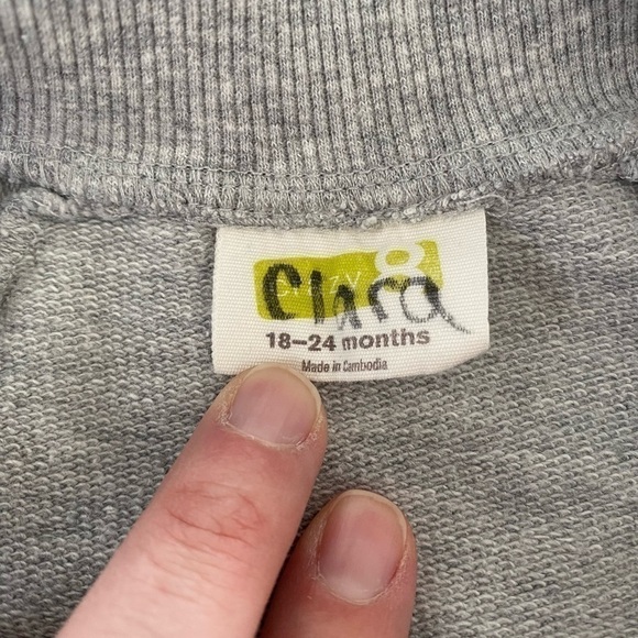 Crazy 8 Girls White and Gray Eyelet Lightweight Full Zip Sweatshirt Size 24M - Picture 7 of 9